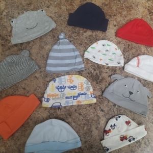 BABY BOY NEWBORN HAT LOT